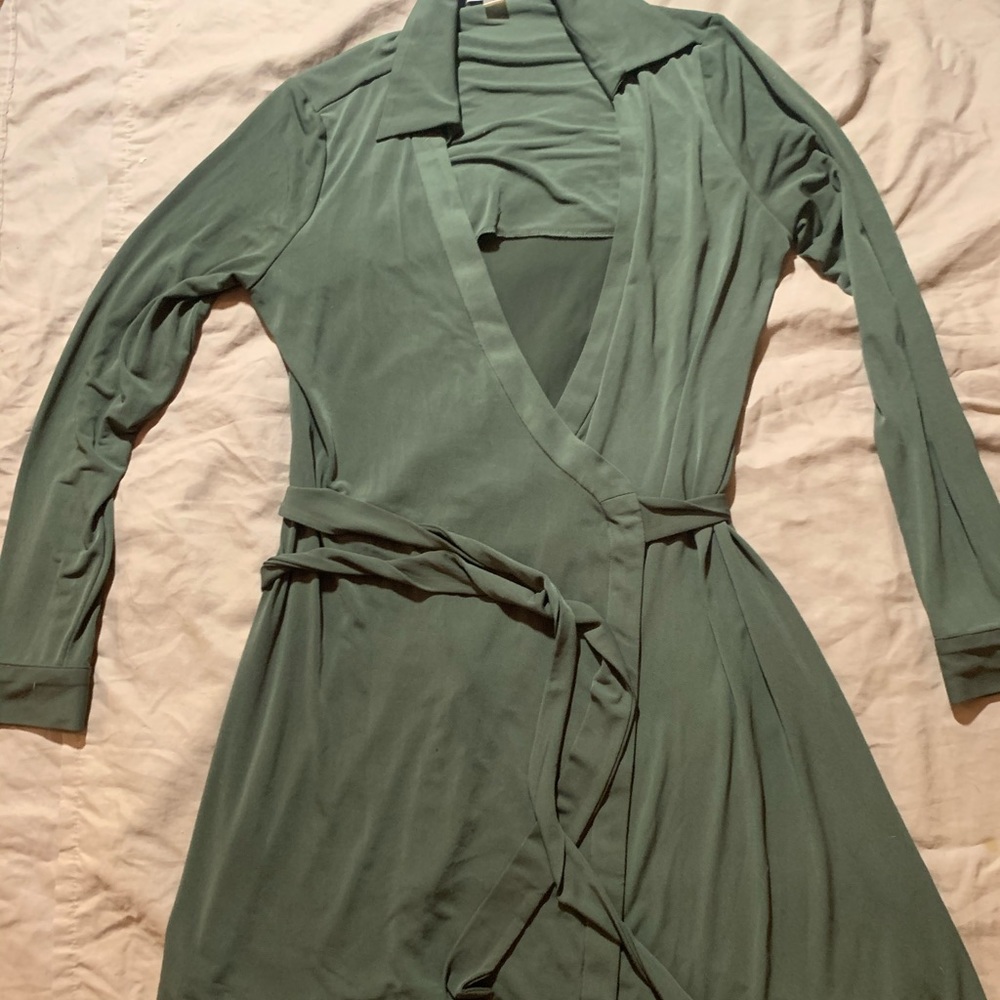 Calvin Klein Forest Green Wrap Dress